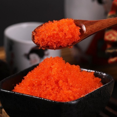 Capelin Tobiko Masago ψαριών αυγοτάραχων παγωμένο αυγοτάραχα Capelin ψαριών σουσιών πετώντας