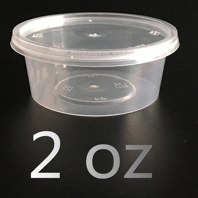 50ml 2oz μίας χρήσης τροφίμων εμπορευματοκιβωτίων φλυτζάνι σάλτσας επιτραπέζιου σκεύους πλαστικό με τα καπάκια