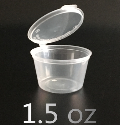 50ml 2oz μίας χρήσης τροφίμων εμπορευματοκιβωτίων φλυτζάνι σάλτσας επιτραπέζιου σκεύους πλαστικό με τα καπάκια